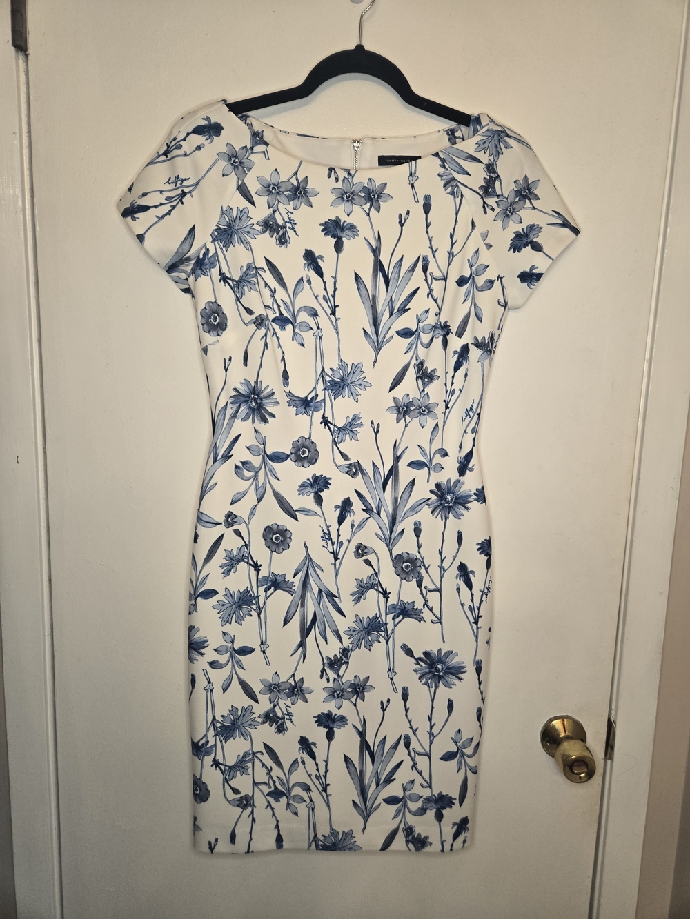 Tommy Hilfiger White Dress with Blue Floral Print